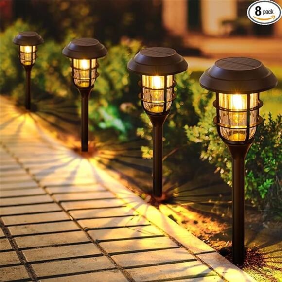 Solar Pathway Lights 8 Pack Outdoor Waterproof LED Garden Yard Patio Landscape - Picture 8 of 8